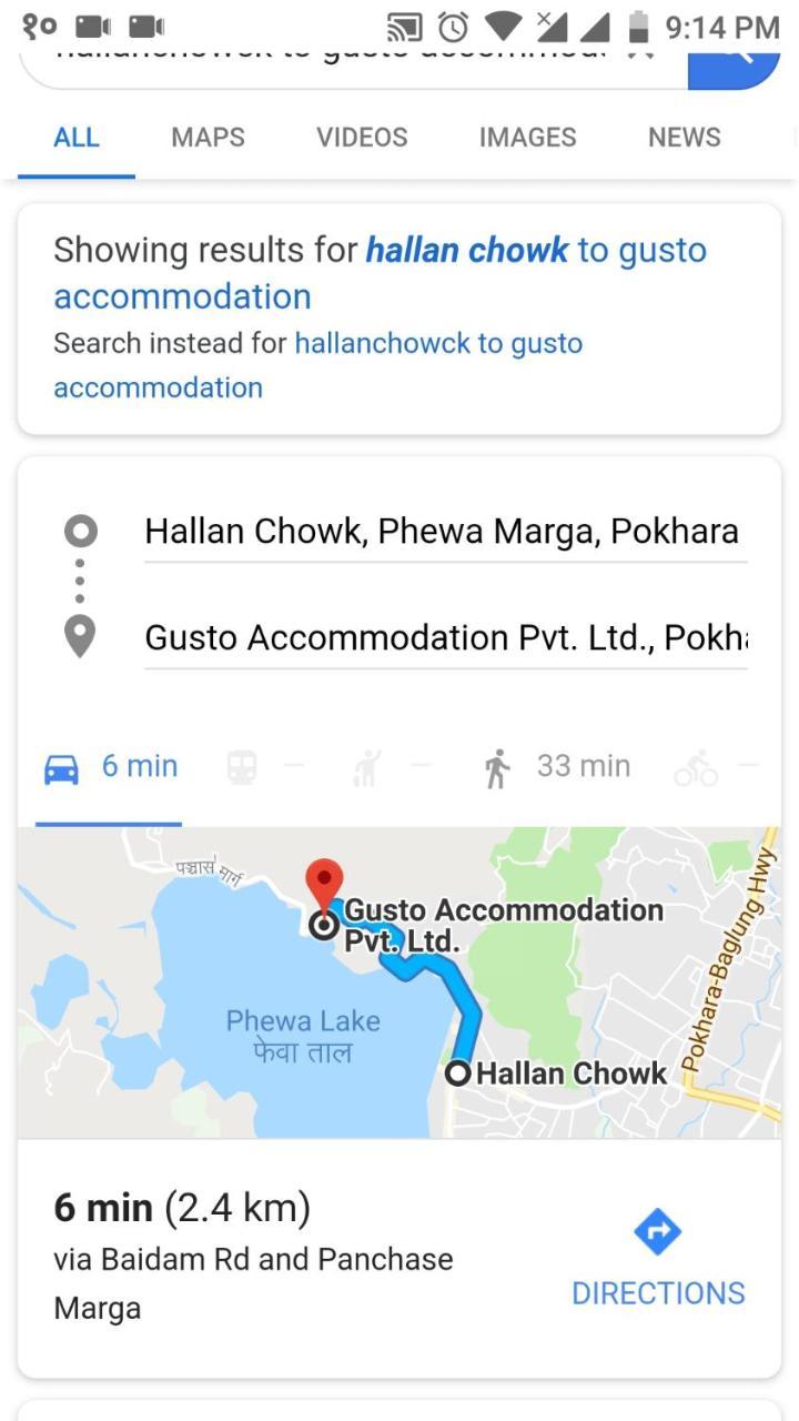 Gusto Accommodation Pokhara Extérieur photo